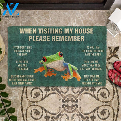 3D PLEASE REMEMBER RED EYED TREE FROG DOORMAT | Welcome Mat | House Warming Gift