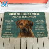 3D Please Remember Rhodesian Ridgeback Dogs House Rules Doormat | Welcome Mat | House Warming Gift