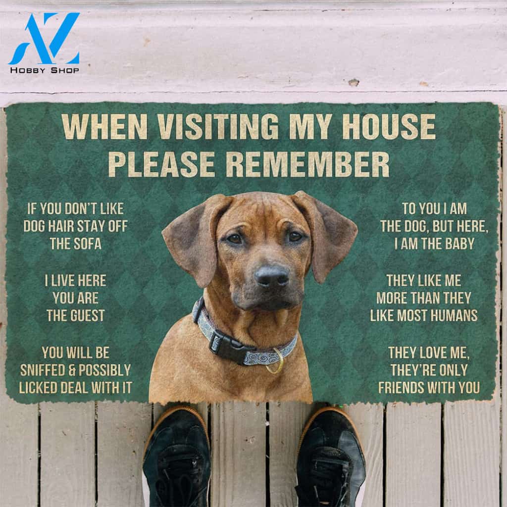 3D Please Remember Rhodesian Ridgeback House Rule Custom Doormat | Welcome Mat | House Warming Gift