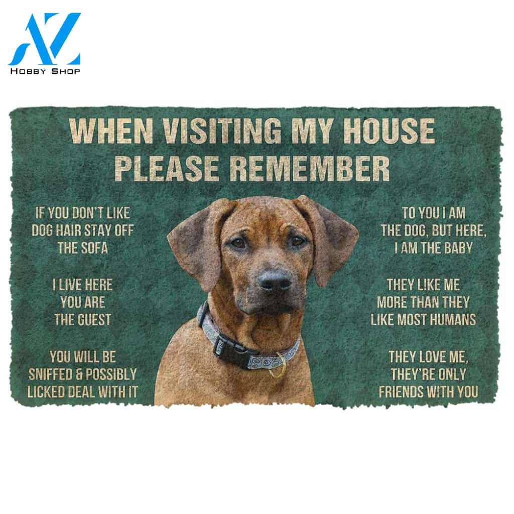 3D Please Remember Rhodesian Ridgeback House Rule Custom Doormat | Welcome Mat | House Warming Gift