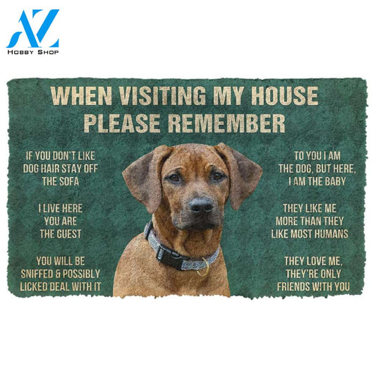 3D Please Remember Rhodesian Ridgeback House Rule Custom Doormat | Welcome Mat | House Warming Gift