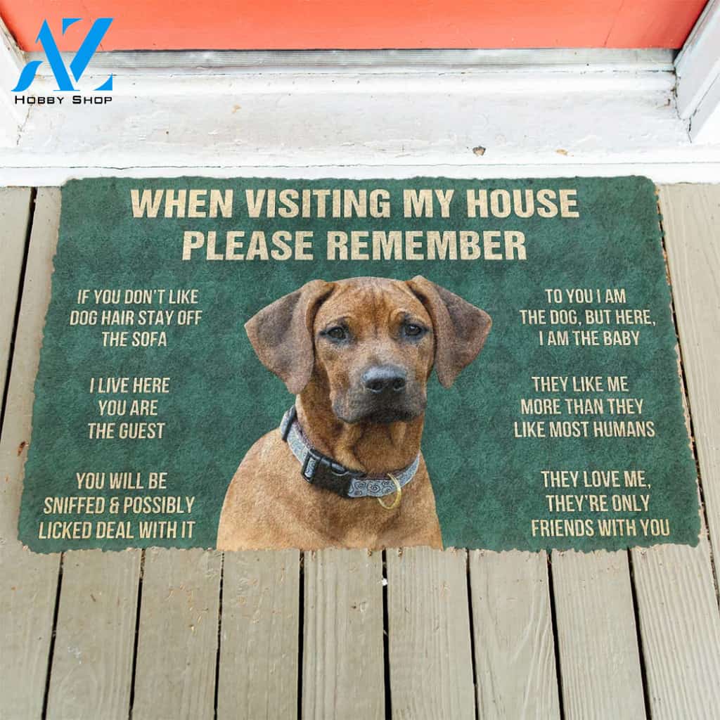 3D Please Remember Rhodesian Ridgeback House Rule Custom Doormat | Welcome Mat | House Warming Gift