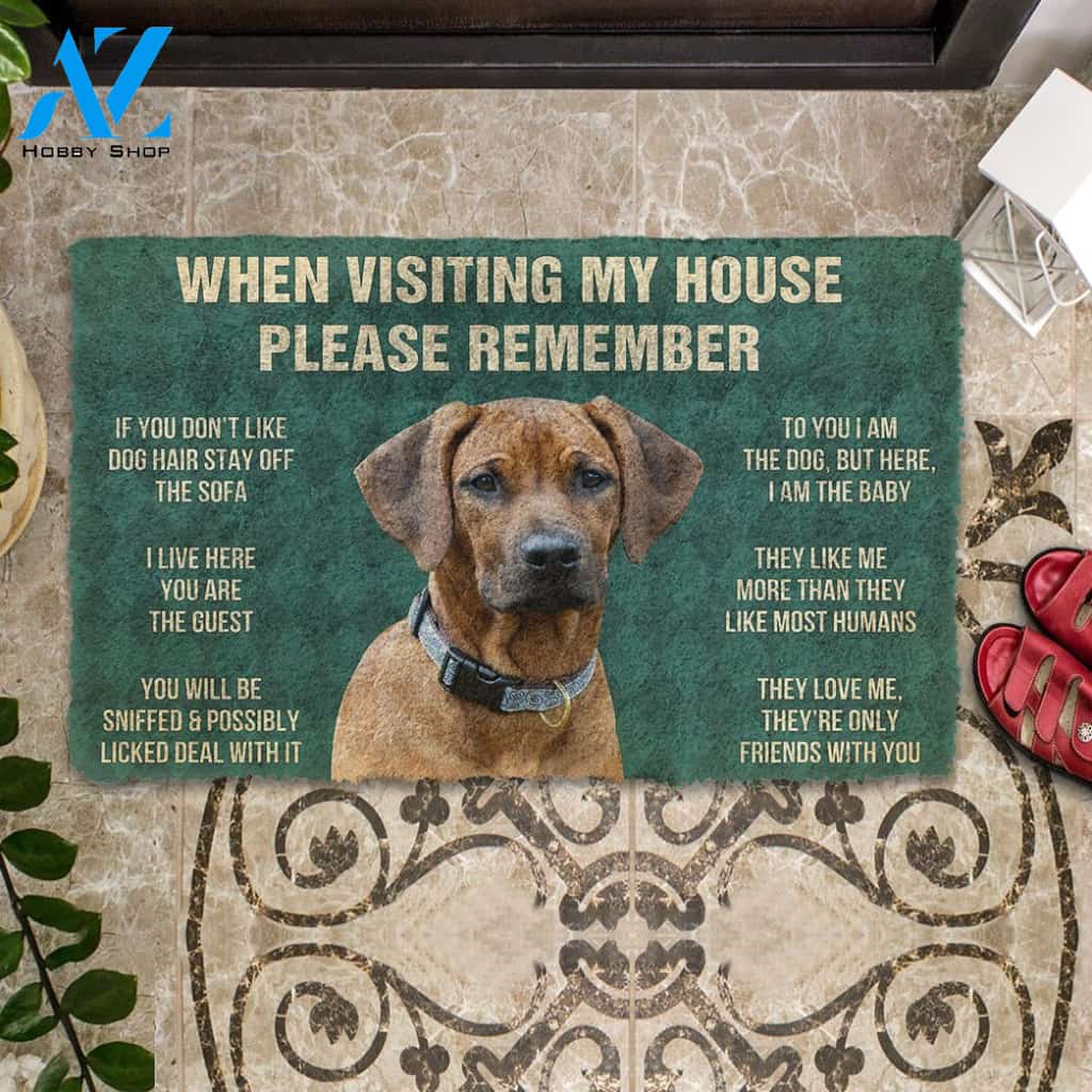 3D Please Remember Rhodesian Ridgeback House Rule Custom Doormat | Welcome Mat | House Warming Gift