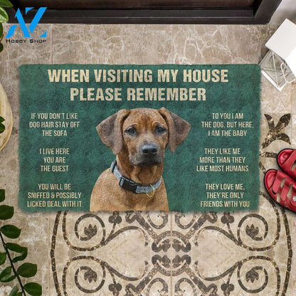 3D Please Remember Rhodesian Ridgeback House Rule Custom Doormat | Welcome Mat | House Warming Gift