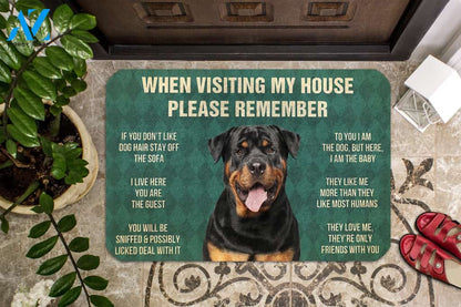 3D Please Remember Rottweiler Dog's House Rules Doormat