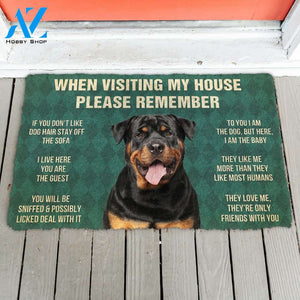 3D Please Remember Rottweiler Dog's House Rules Doormat | Welcome Mat | House Warming Gift