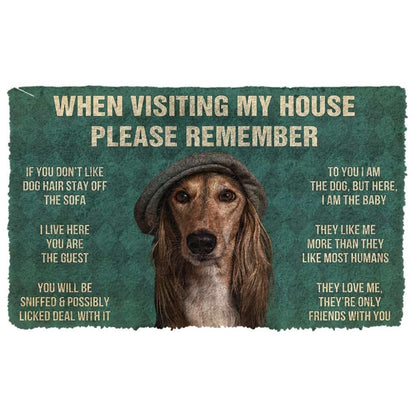 3D Please Remember Saluki Dogs House Rules Doormat