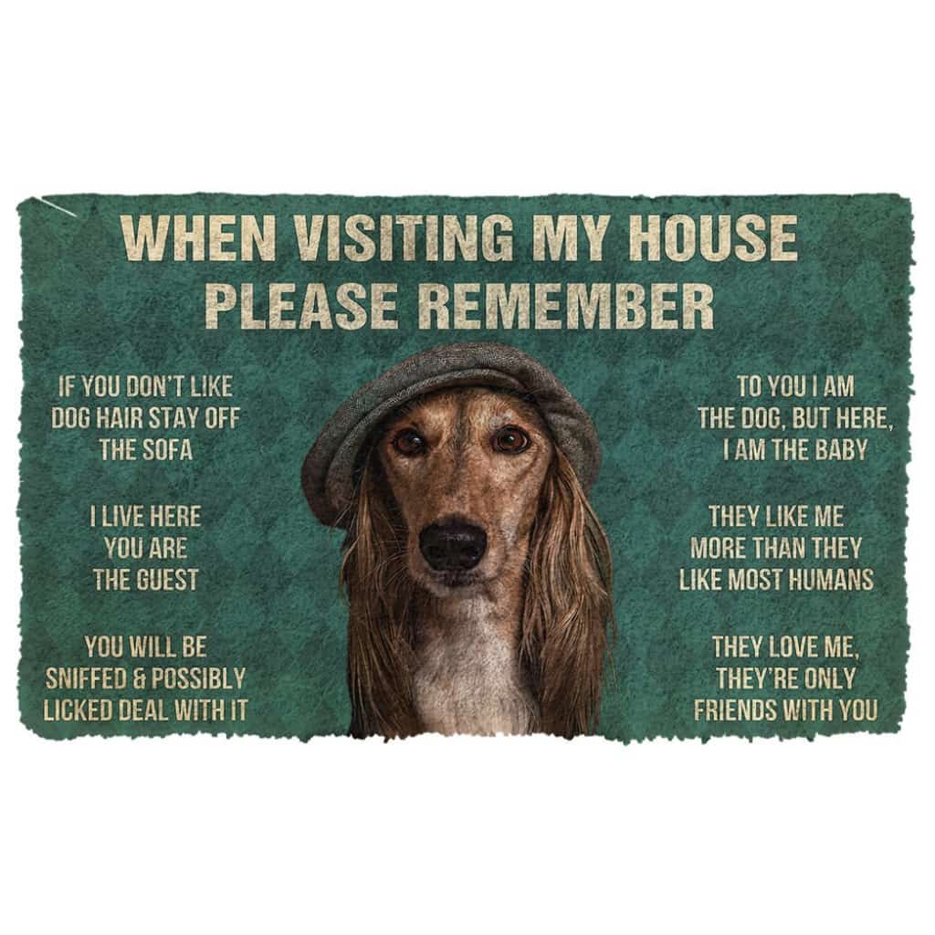3D Please Remember Saluki Dogs House Rules Doormat
