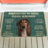 3D Please Remember Saluki Dogs House Rules Doormat