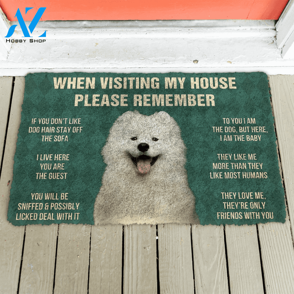 3D Please Remember Samoyed House Rules Custom Doormat