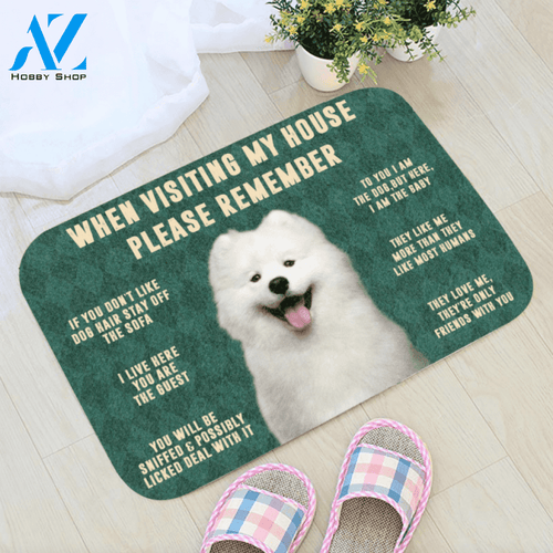 3D Please Remember Samoyed House Rules Custom Doormat