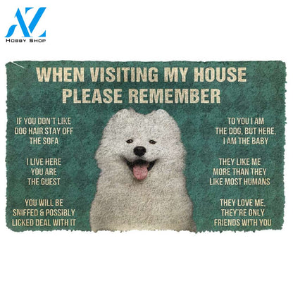 3D Please Remember Samoyed House Rules Custom Doormat | Welcome Mat | House Warming Gift