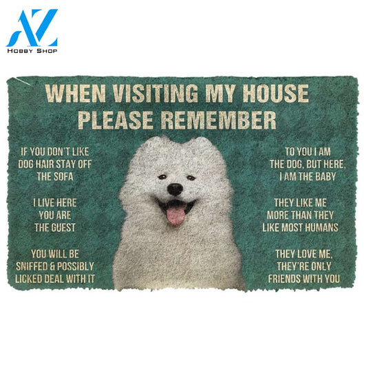 3D Please Remember Samoyed House Rules Custom Doormat | Welcome Mat | House Warming Gift