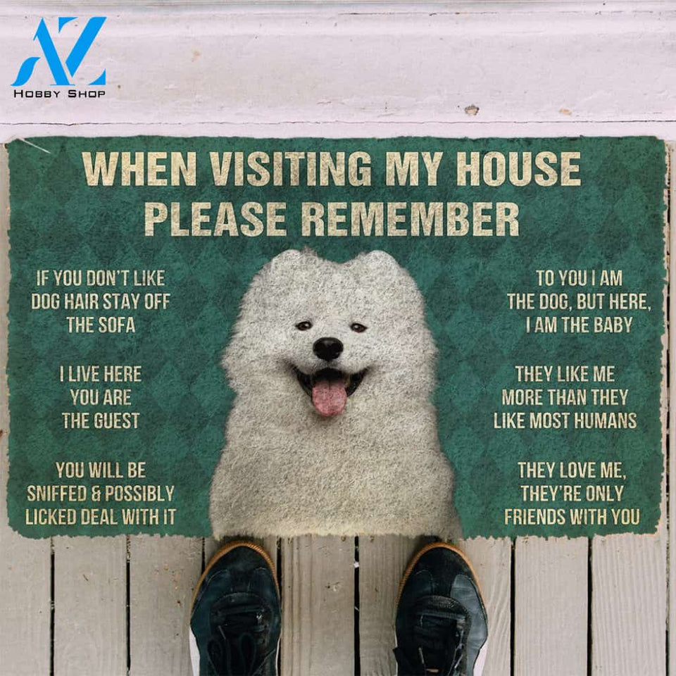3D Please Remember Samoyed House Rules Custom Doormat | Welcome Mat | House Warming Gift