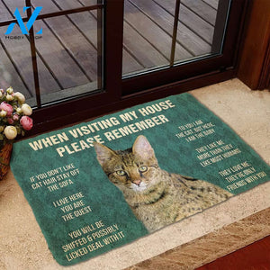 3D Please Remember Savannah Cat House Rules Custom Doormat | Welcome Mat | House Warming Gift