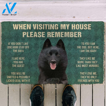 3D Please Remember Schipperke Dogs House Rules Custom Doormat | Welcome Mat | House Warming Gift