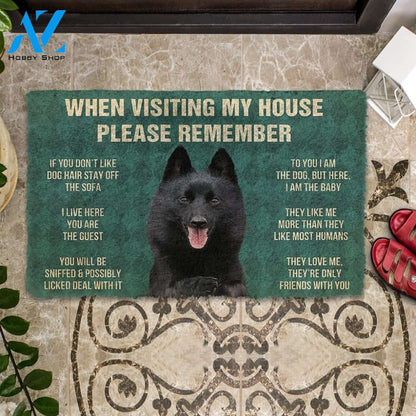 3D Please Remember Schipperke Dogs House Rules Custom Doormat | Welcome Mat | House Warming Gift