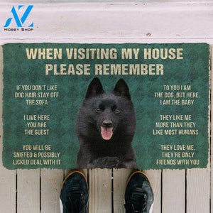 3D Please Remember Schipperke Dogs House Rules Custom Doormat | Welcome Mat | House Warming Gift