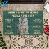 3D Please Remember Scottish Fold Kitten Cats House Rules Custom Doormat | Welcome Mat | House Warming Gift