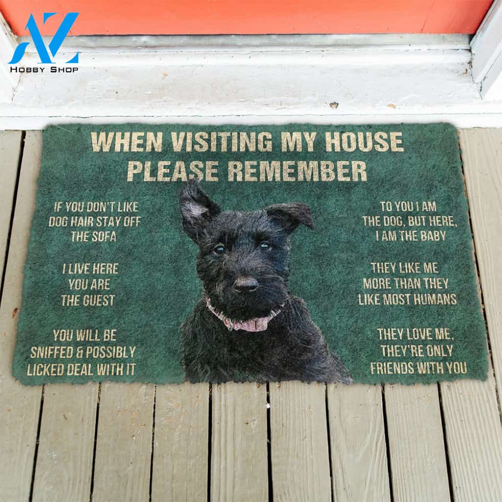 3D Please Remember Scottish Terrier Dogs House Rules Doormat | Welcome Mat | House Warming Gift