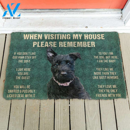 3D Please Remember Scottish Terrier Dogs House Rules Doormat | Welcome Mat | House Warming Gift