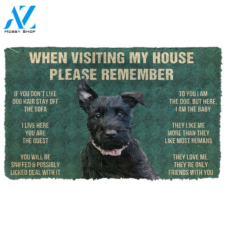 3D Please Remember Scottish Terrier Dogs House Rules Doormat | Welcome Mat | House Warming Gift
