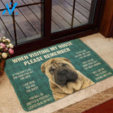 3D Please Remember Sharpei House Rules Custom Doormat | Welcome Mat | House Warming Gift