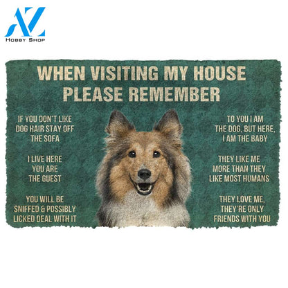 3D Please Remember Sheltie House Rules Custom Doormat | Welcome Mat | House Warming Gift