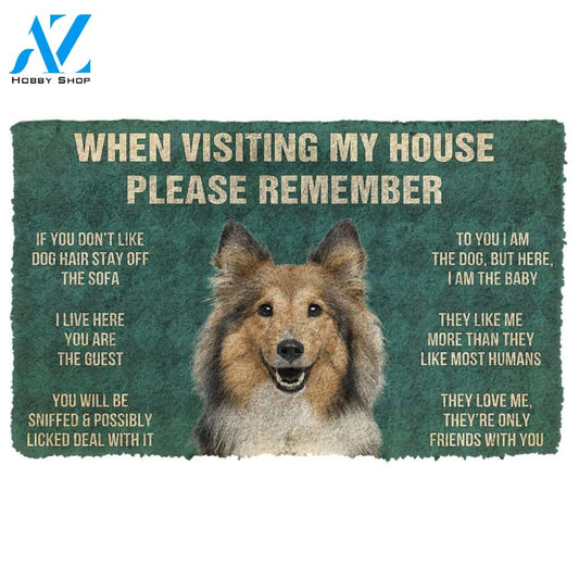3D Please Remember Sheltie House Rules Custom Doormat | Welcome Mat | House Warming Gift