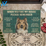 3D Please Remember Sheltie House Rules Custom Doormat | Welcome Mat | House Warming Gift