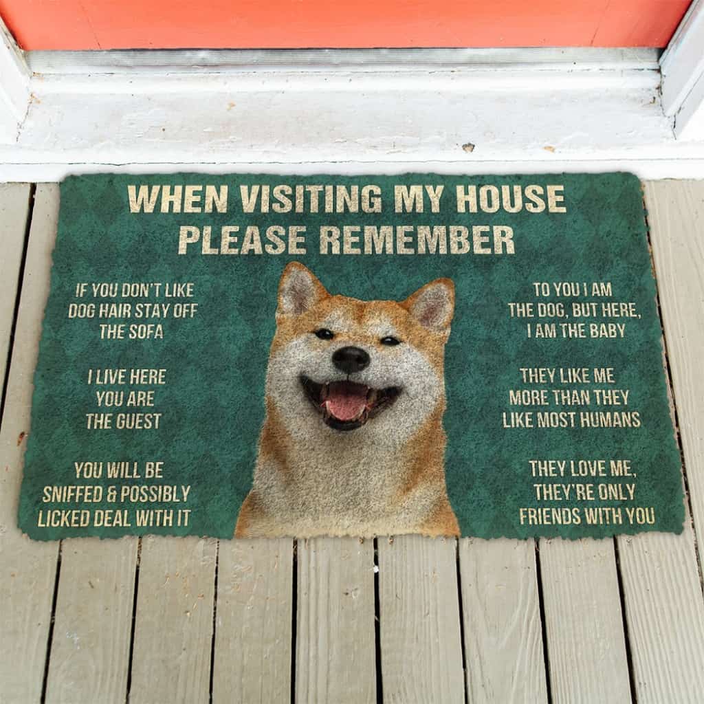 3D Please Remember Shiba Inu House Rules Custom Doormat