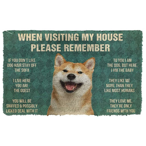 3D Please Remember Shiba Inu House Rules Custom Doormat