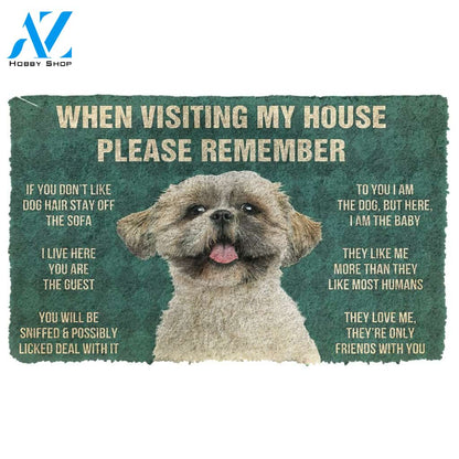 3D Please Remember Shih Tzu House Rules Custom Doormat | Welcome Mat | House Warming Gift