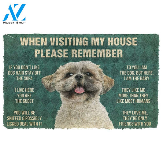 3D Please Remember Shih Tzu House Rules Custom Doormat | Welcome Mat | House Warming Gift