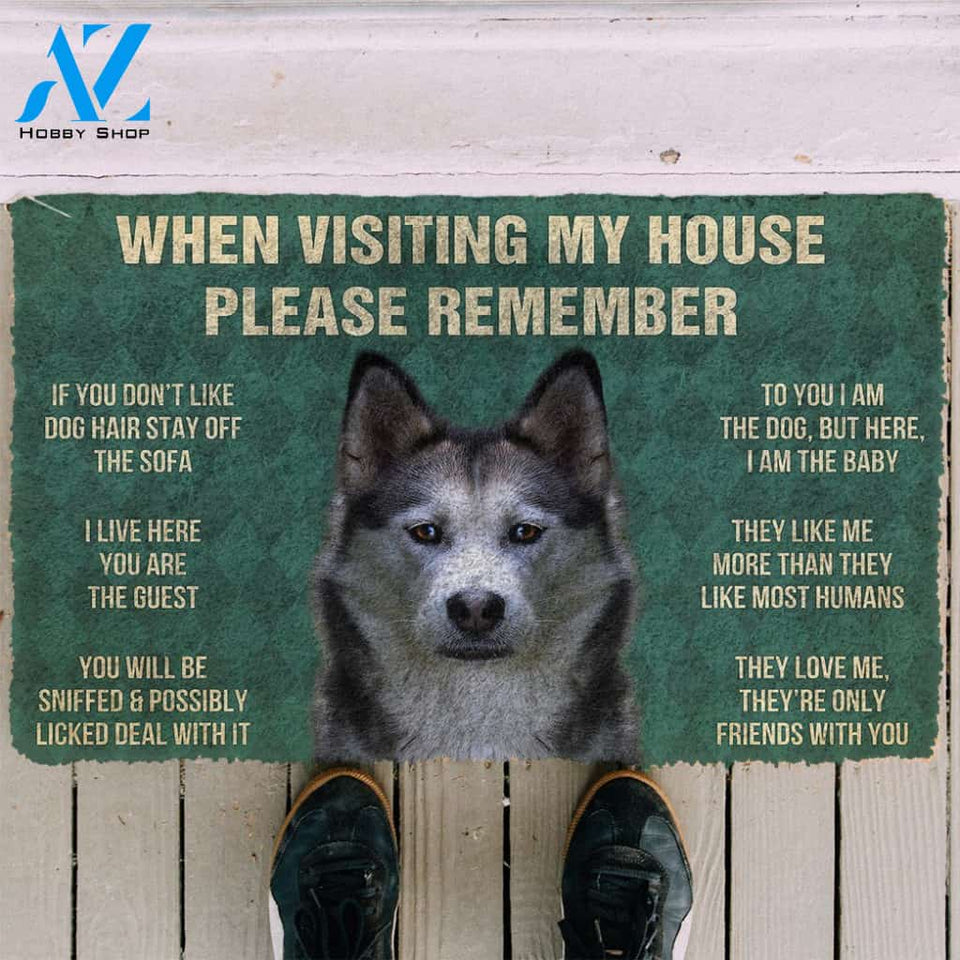 3D Please Remember Siberian Husky Dogs House Rules Doormat | Welcome Mat | House Warming Gift