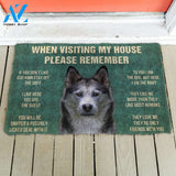 3D Please Remember Siberian Husky Dogs House Rules Doormat | Welcome Mat | House Warming Gift