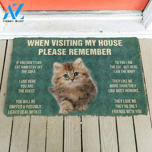 3D Please Remember Siberian Maine Kitten Cats House Rules Custom Doormat | Welcome Mat | House Warming Gift