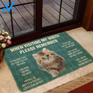 3D Please Remember Siberian Maine Kitten Cats House Rules Custom Doormat | Welcome Mat | House Warming Gift