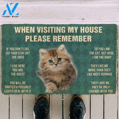 3D Please Remember Siberian Maine Kitten Cats House Rules Custom Doormat | Welcome Mat | House Warming Gift