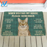 3D Please Remember Singapura Cats House Rules Custom Doormat | Welcome Mat | House Warming Gift