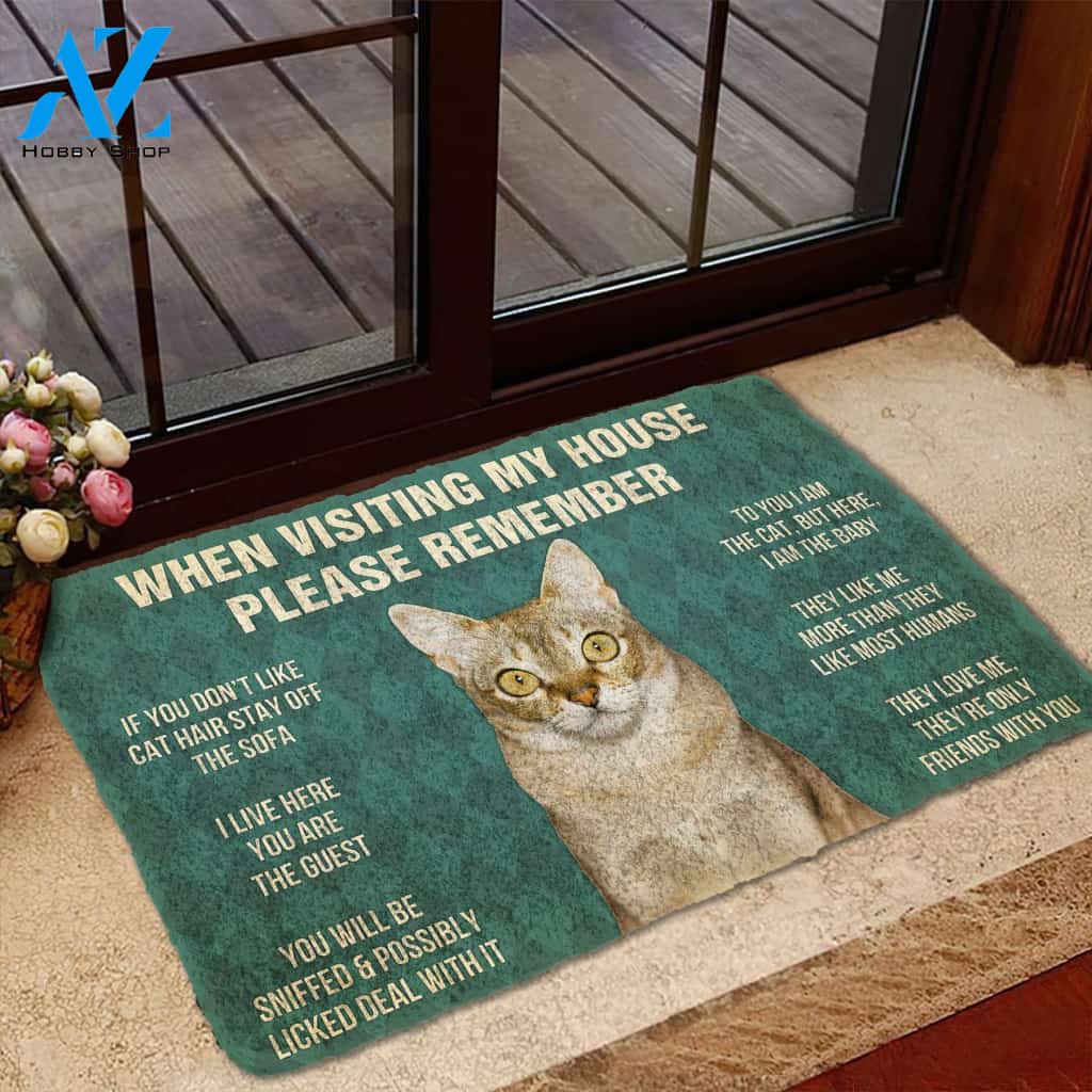 3D Please Remember Singapura Cats House Rules Custom Doormat | Welcome Mat | House Warming Gift