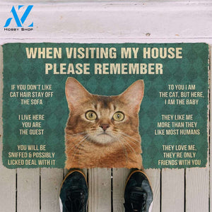 3D Please Remember Somali Cat House Rules Custom Doormat | Welcome Mat | House Warming Gift