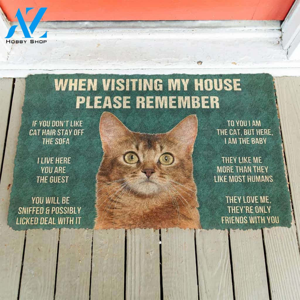 3D Please Remember Somali Cat House Rules Custom Doormat | Welcome Mat | House Warming Gift