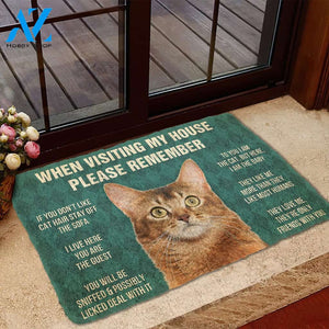3D Please Remember Somali Cat House Rules Custom Doormat | Welcome Mat | House Warming Gift