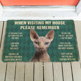 3D Please Remember Sphynx Cat House Rules Doormat