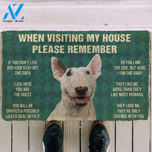 3D Please Remember Staffordshire Bull Terrier House Rules Custom Doormat | Welcome Mat | House Warming Gift