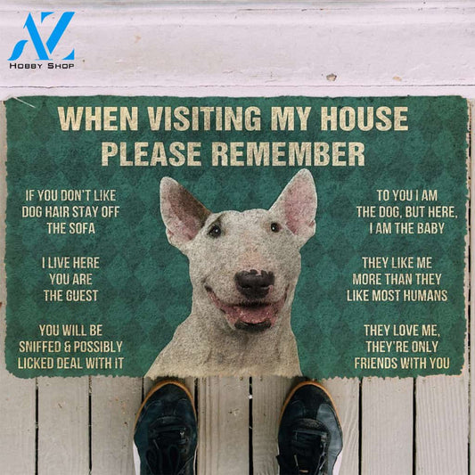 3D Please Remember Staffordshire Bull Terrier House Rules Custom Doormat | Welcome Mat | House Warming Gift