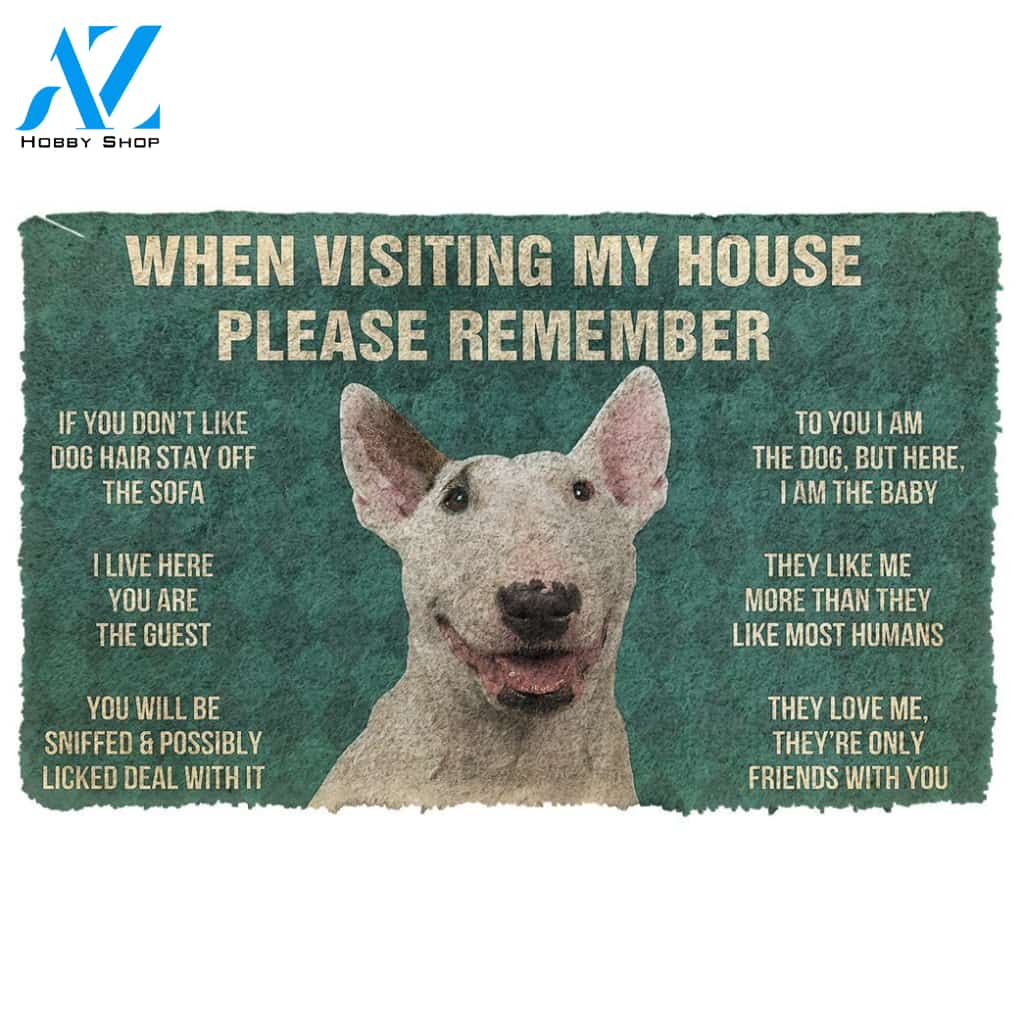 3D Please Remember Staffordshire Bull Terrier House Rules Custom Doormat | Welcome Mat | House Warming Gift
