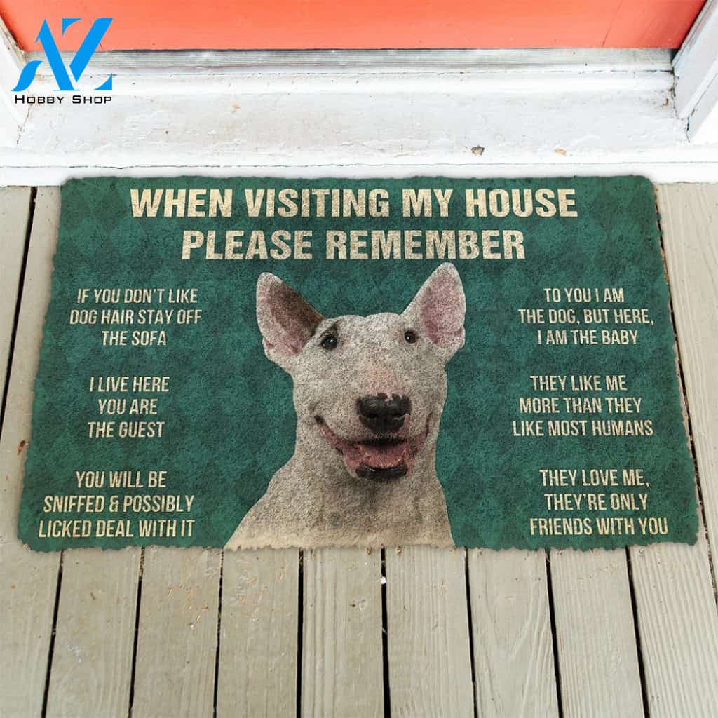3D Please Remember Staffordshire Bull Terrier House Rules Custom Doormat | Welcome Mat | House Warming Gift