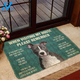 3D Please Remember Staffordshire Bull Terrier House Rules Custom Doormat | Welcome Mat | House Warming Gift